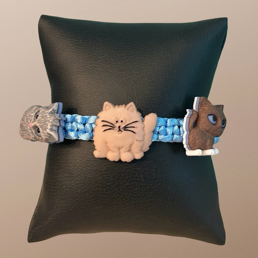 Cat Lovers’ Friendship Bracelet - sky blue
